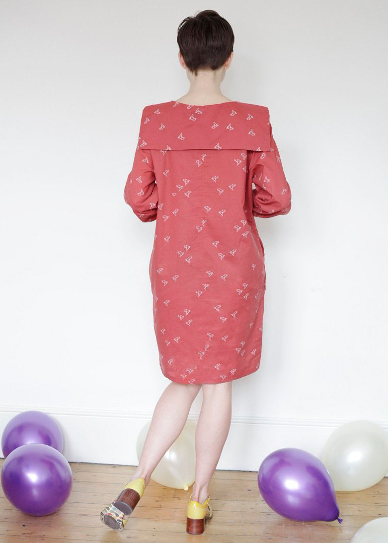 CocoWawa Crafts Lily Pattern Dress Blouse red dress
