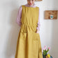 Apricot Pinafore Dress version front view standing CocoWawa Crafts sewing pattern