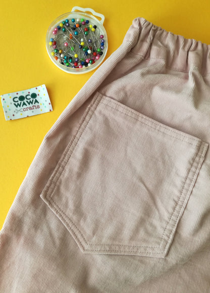 Cinnamon Trousers Back Pocket Detail Sewing Pattern CocoWawa Crafts