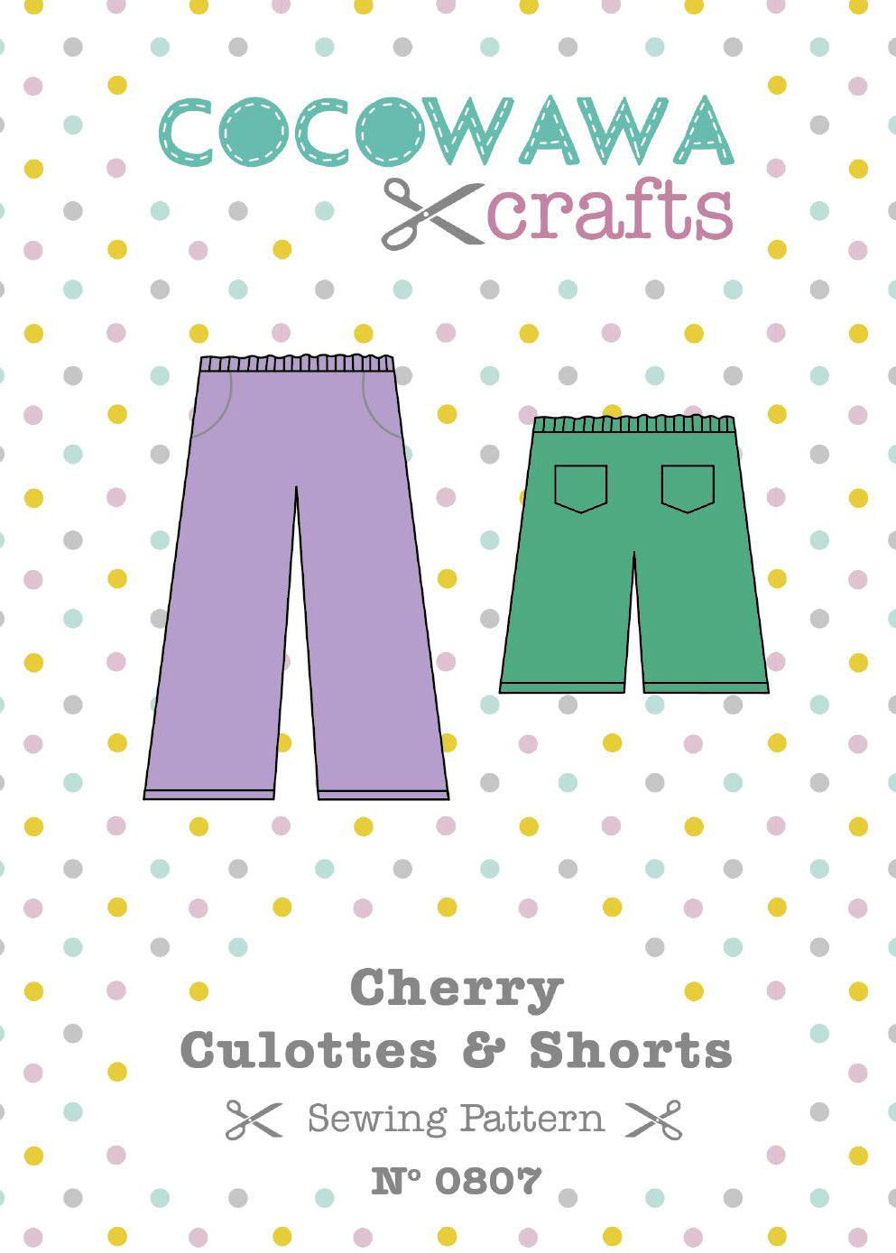 Cover Cherry Culottes and Shorts sewing pattern CocoWawa Crafts English