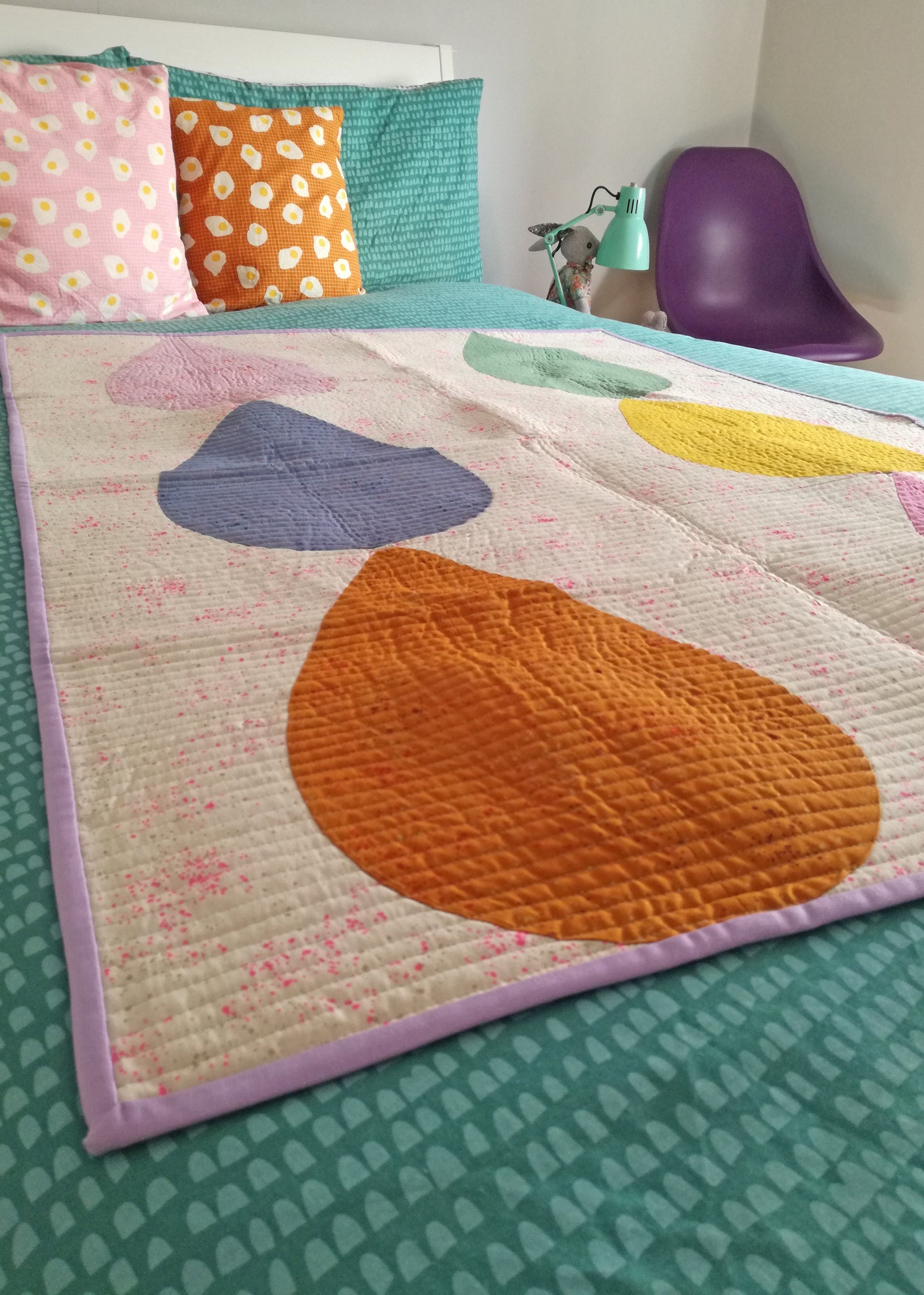 Dewdrop quilt sewing pattern throw size bed