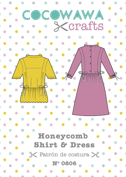 Honeycomb Shirt and Dress sewing pattern CocoWawa Crafts cover