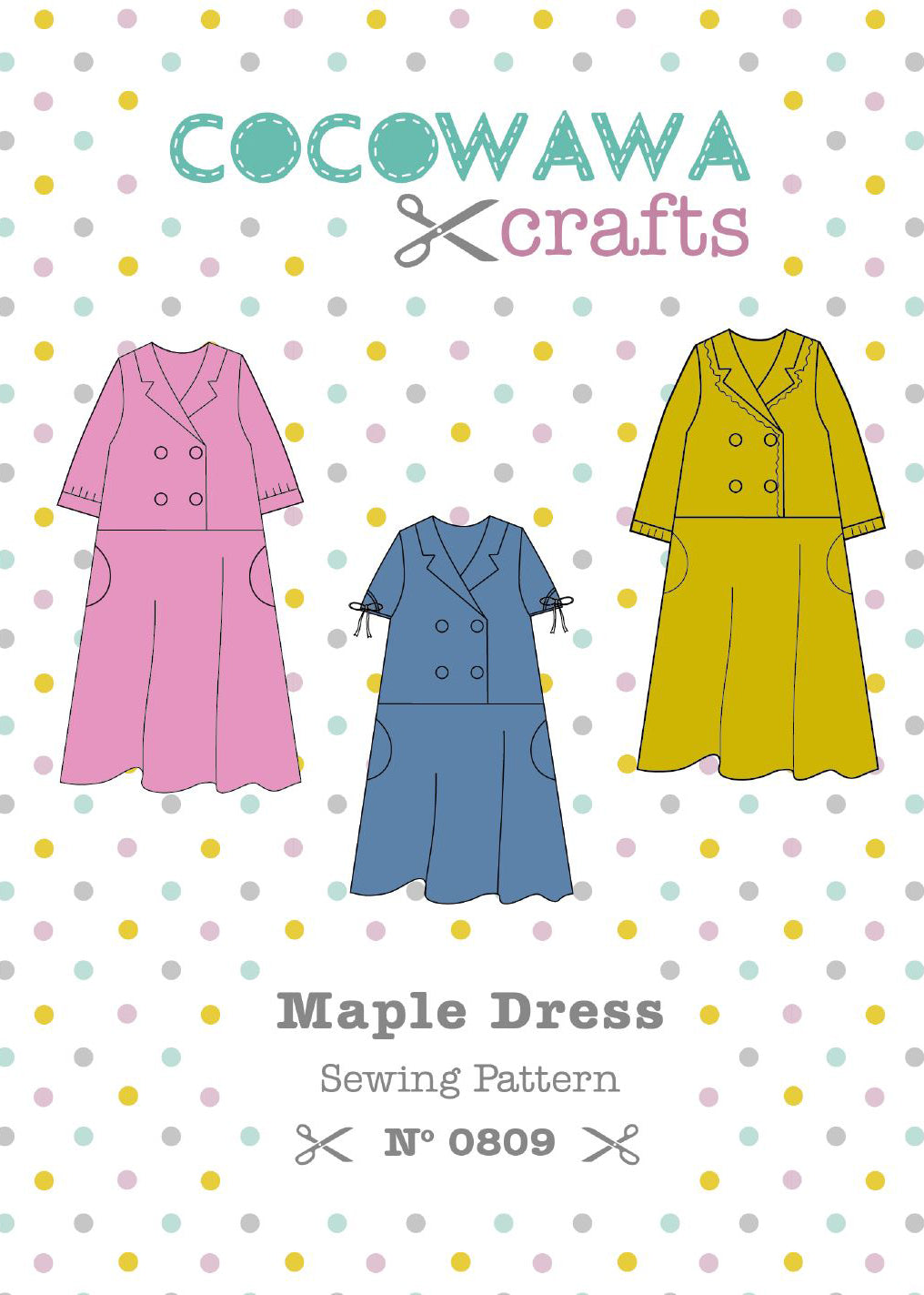 Maple dress sewing pattern instructions cover English CocoWawa Crafts