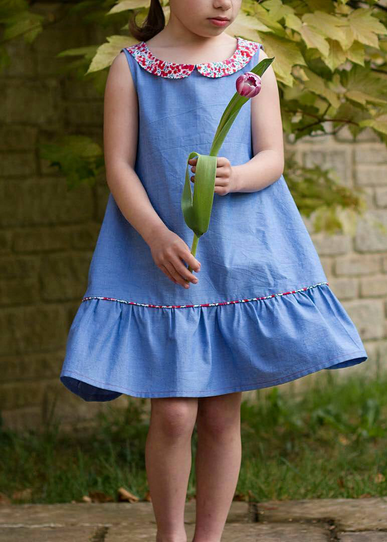 Mini Marshmallow Dress Sewing Pattern CocoWawa Crafts flower collar