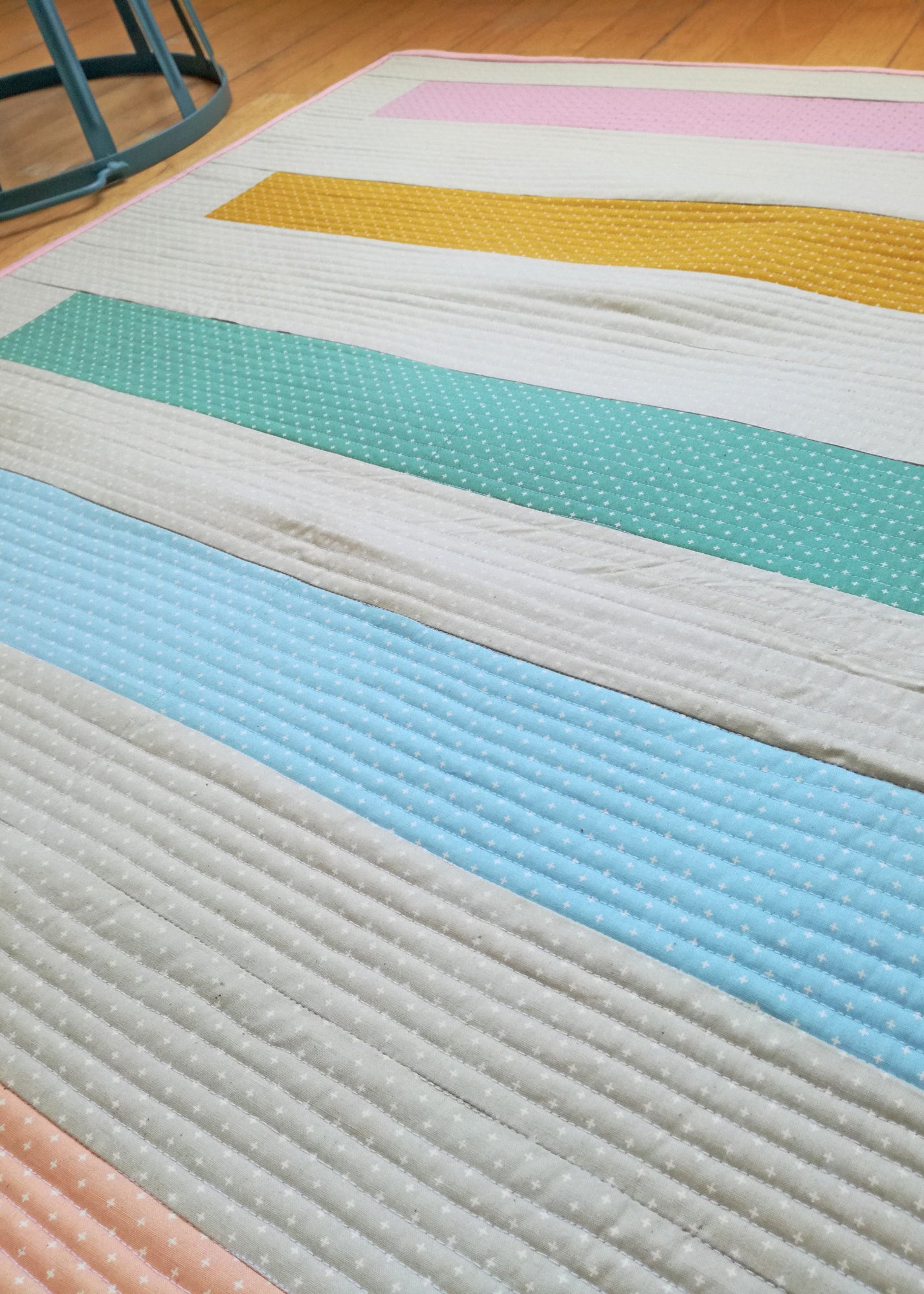 Novice Stripe Quilt sewing pattern CocoWawa Crafts detail