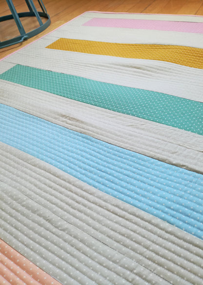 Novice Stripe Quilt sewing pattern CocoWawa Crafts detail