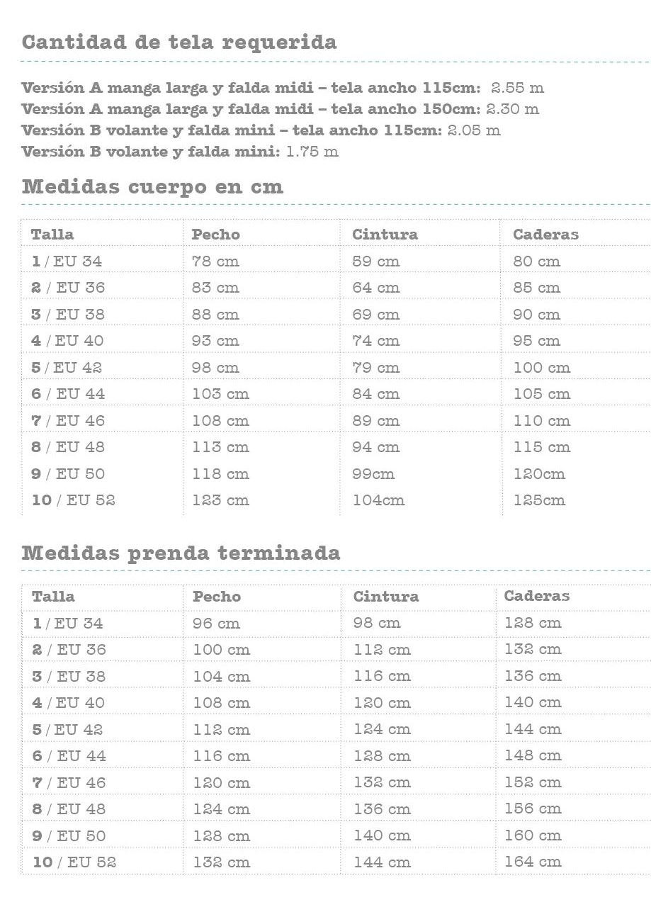 Plum Dress tela y medidas patron costura