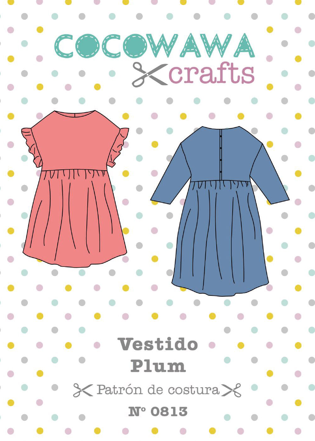 Portada Plum Dress patron de costura CocoWawa Crafts